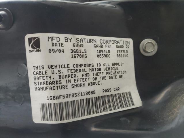 1G8AF52F85Z112088 - 2005 SATURN ION LEVEL WHITE photo 10