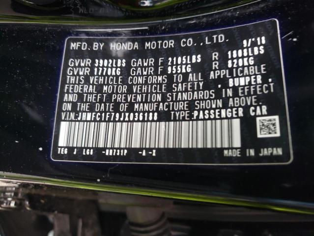 JHMFC1F79JX036188 - 2018 HONDA CIVIC EXL Qara foto 10