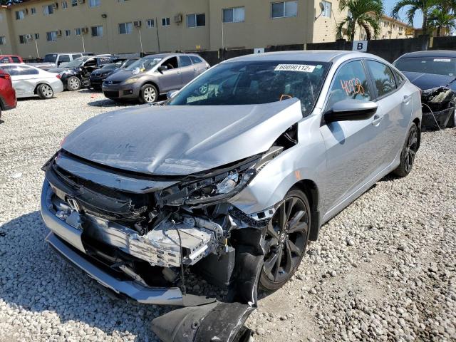 19XFC2F88KE031775 - 2019 HONDA CIVIC SPOR SILVER photo 2