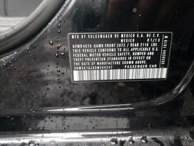 3VW2K7AJXDM264247 - 2013 VOLKSWAGEN JETTA BASE BLACK photo 10