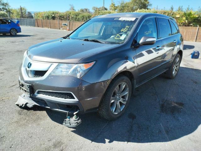 2HNYD2H57BH520451 - 2011 ACURA MDX ADVANC CHARCOAL photo 2