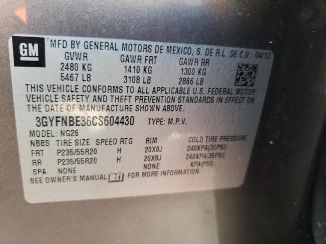 3GYFNBE36CS604430 - 2012 CADILLAC SRX PERFOR 金色 照片 10