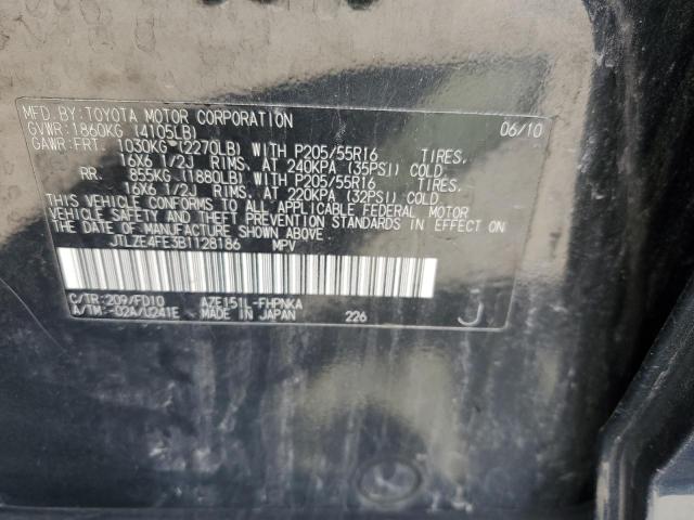 JTLZE4FE3B1128186 - 2011 TOYOTA SCION XB შავი ფოტო 10