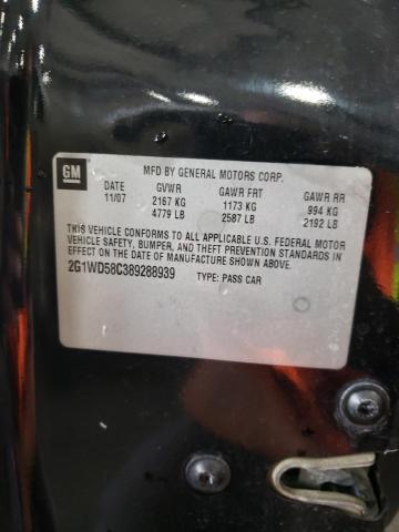 2G1WD58C389288939 - 2008 CHEVROLET IMPALA SUP Қара фото 10