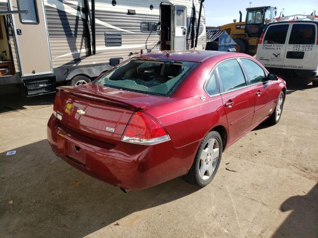 2G1WD58C389113641 - 2008 CHEVROLET IMPALA BURGUNDY photo 4