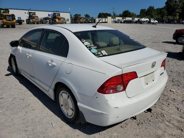 JHMFA36208S020409 - 2008 HONDA CIVIC HYBR WHITE photo 3