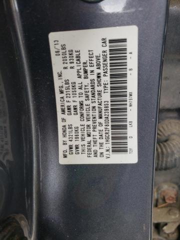 1HGCR2F80DA239853 - 2013 HONDA ACCORD EXL GRAY photo 10