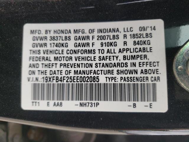 19XFB4F25EE002085 - 2014 HONDA CIVIC HYBR BLACK photo 10