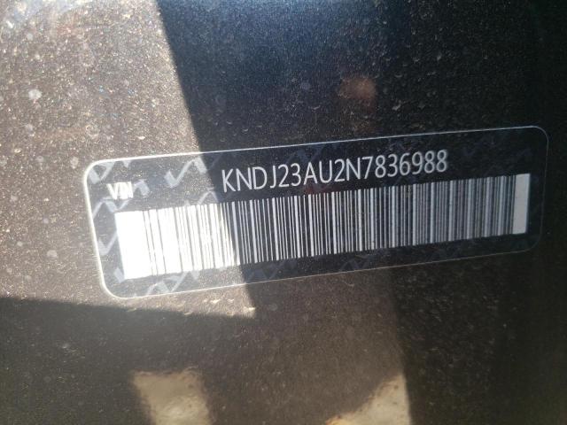 KNDJ23AU2N7836988 - 2022 KIA SOUL LX CHARCOAL photo 10