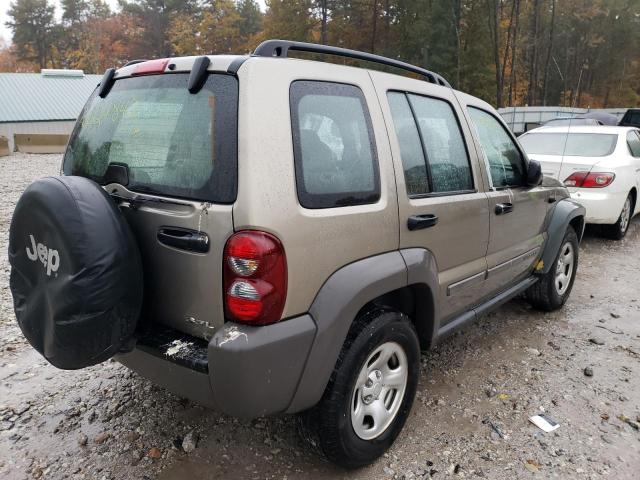 1J4GL48K57W685312 - 2007 JEEP LIBERTY SP TAN photo 4