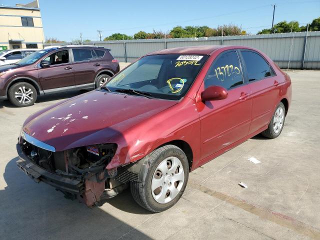 KNAFE121355203012 - 2005 KIA SPECTRA LX RED photo 9