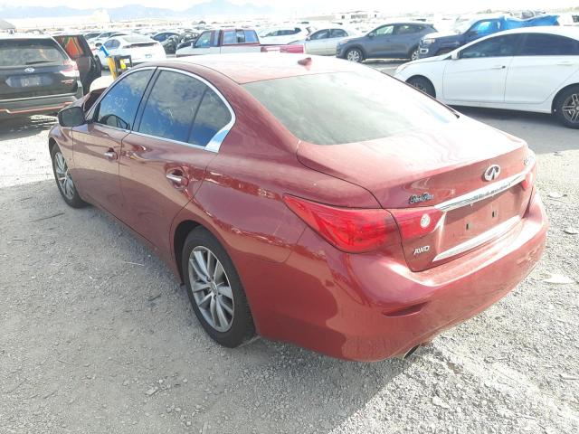 JN1BV7AR6EM691991 - 2014 INFINITI Q50 BASE BURGUNDY photo 3