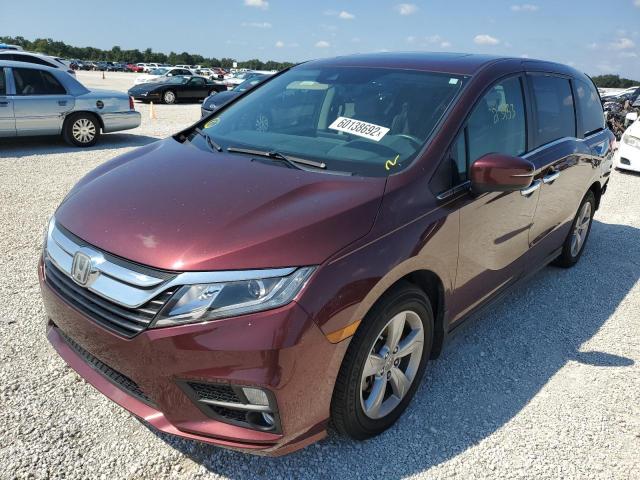 5FNRL6H78KB033545 - 2019 HONDA ODYSSEY EX MAROON photo 2