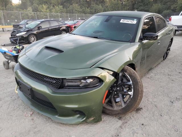 2C3CDXHG4MH612770 - 2021 DODGE CHARGER GT GREEN photo 2