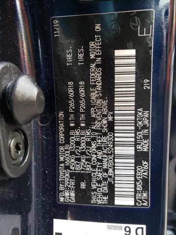 JTJBM7BXXL5249300 - 2020 LEXUS GX 460 BLUE photo 10