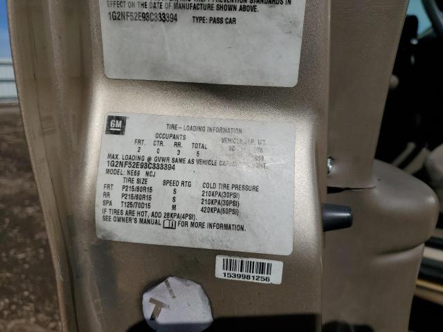 1G2NF52E93C333394 - 2003 PONTIAC GRAND AM S GOLD photo 10