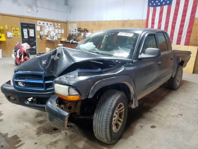 1B7HG38N62S687718 - 2002 DODGE DAKOTA QUA BLUE photo 2