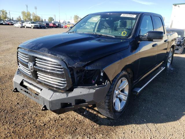 1C6RR7MT0DS645663 - 2013 RAM 1500 SPORT BLACK photo 2