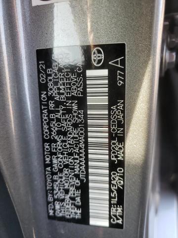 JTDAAAAA4MA001344 - 2021 TOYOTA MIRAI XLE CHARCOAL photo 10