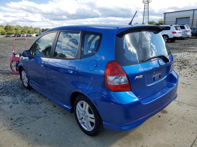 JHMGD38687S049604 - 2007 HONDA FIT S BLUE photo 3