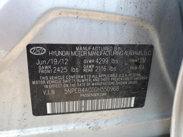 5NPEB4AC0DH550968 - 2013 HYUNDAI SONATA GLS  photo 10