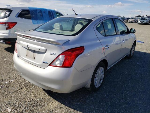 3N1CN7APXEL801504 - 2014 NISSAN VERSA S SILVER photo 4