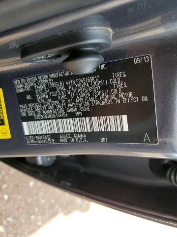 5TDZK3EHXDS134454 - 2013 TOYOTA HIGHLANDER BASE  photo 10