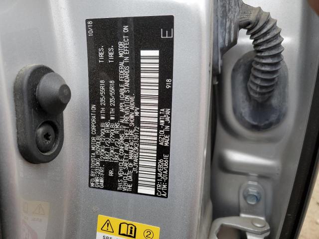 JTJYARBZ3K2139172 - 2019 LEXUS NX 300 BAS 银色 照片 10