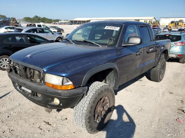 1D7HG48N03S355951 - 2003 DODGE DAKOTA QUA BLUE photo 2