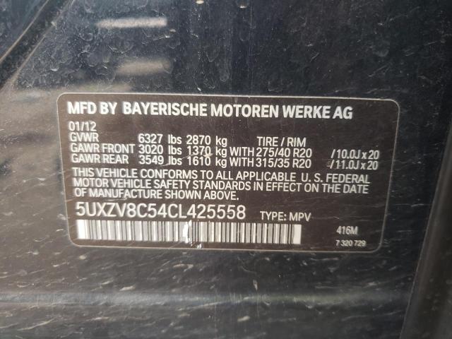 5UXZV8C54CL425558 - 2012 BMW X5 XDRIVE5 BLACK photo 10