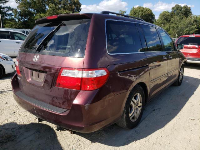 5FNRL38707B429278 - 2007 HONDA ODYSSEY EX MAROON photo 4