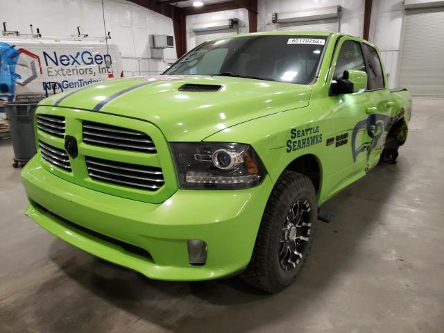 1C6RR7MT2HS767074 - 2017 RAM 1500 SPORT GREEN photo 2