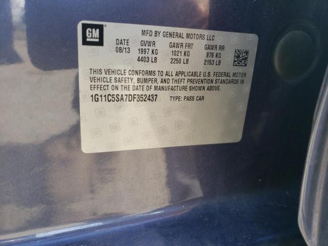 1G11C5SA7DF352437 - 2013 CHEVROLET MALIBU 1LT BLUE photo 10