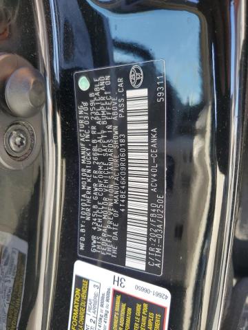 4T4BE46K09R060183 - 2009 TOYOTA CAMRY BASE BLACK photo 10