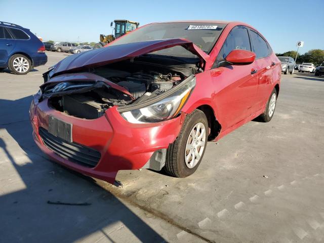 KMHCT4AE9CU054296 - 2012 HYUNDAI ACCENT RED photo 2