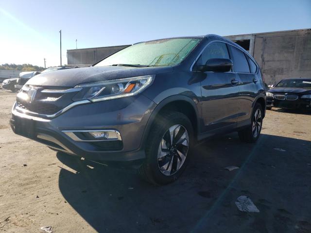 5J6RM4H94FL125476 - 2015 HONDA CR-V TOURI GRAY photo 2