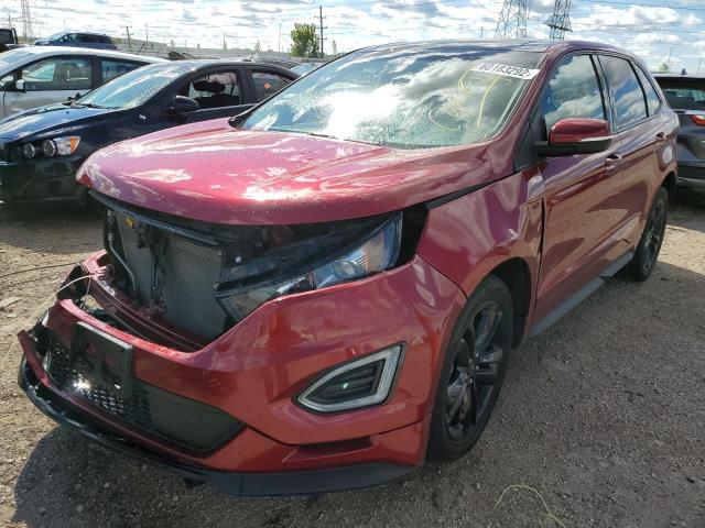 2FMPK4AP5HBC14760 - 2017 FORD EDGE SPORT RED photo 2