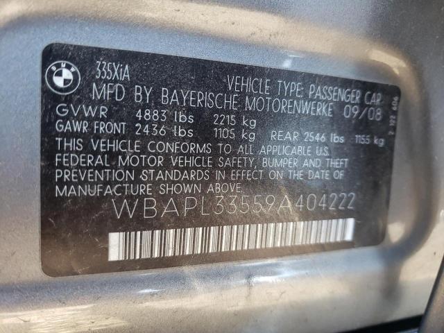 WBAPL33559A404222 - 2009 BMW 335 XI CHARCOAL photo 10