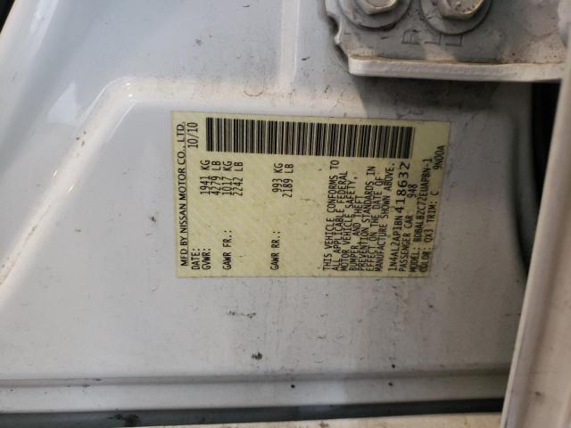 1N4AL2AP1BN418632 - 2011 NISSAN ALTIMA BAS WHITE photo 10