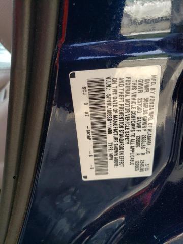 5FNRL18063B111490 - 2003 HONDA ODYSSEY EX BLUE photo 10