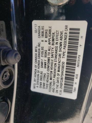 2HGFC3B75HH358250 - 2017 HONDA CIVIC EXL Qara foto 10