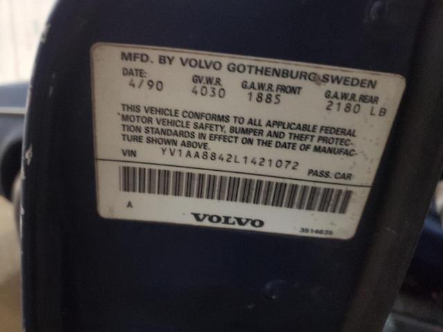 YV1AA8842L1421072 - 1990 VOLVO 240 BASE BLUE photo 10