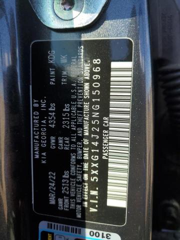 5XXG14J25NG150968 - 2022 KIA K5 LXS BLACK photo 10