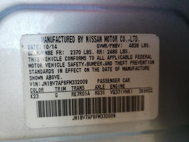 JN1BV7AP6FM332009 - 2015 INFINITI Q50 BASE SILVER photo 10