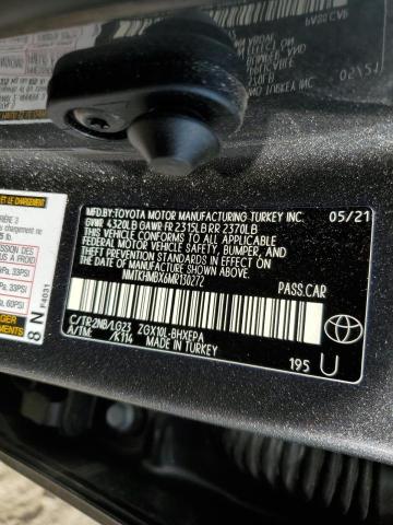 NMTKHMBX6MR130272 - 2021 TOYOTA C-HR XLE GRAY photo 10