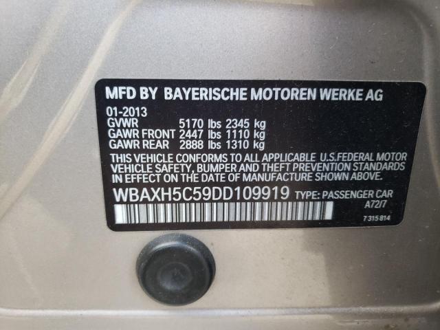 WBAXH5C59DD109919 - 2013 BMW 528 XI GOLD photo 10