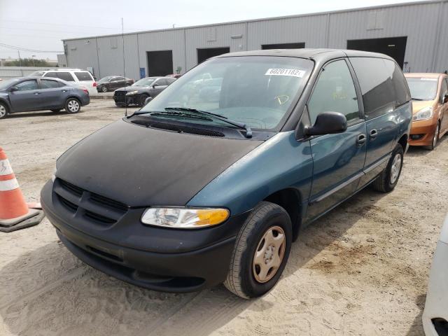 2B4FP25B9YR780154 - 2000 DODGE CARAVAN TEAL photo 2