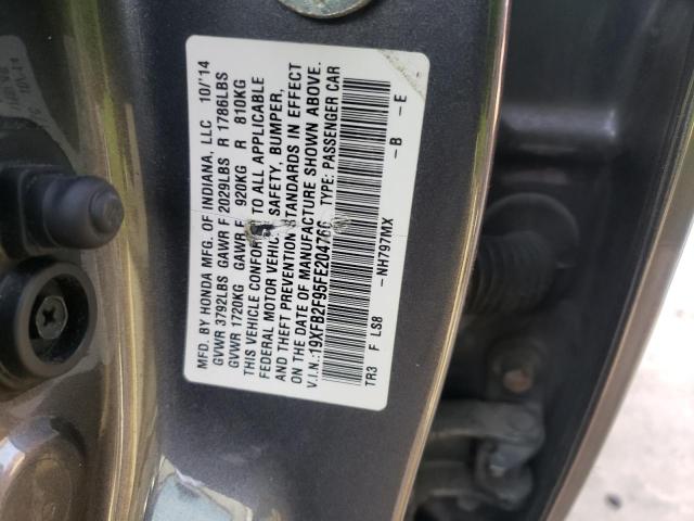 19XFB2F95FE204766 - 2015 HONDA CIVIC EXL Grafit foto 10