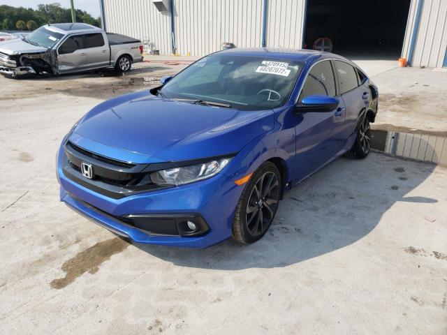 2HGFC2F88MH535302 - 2021 HONDA CIVIC SPOR BLUE photo 2