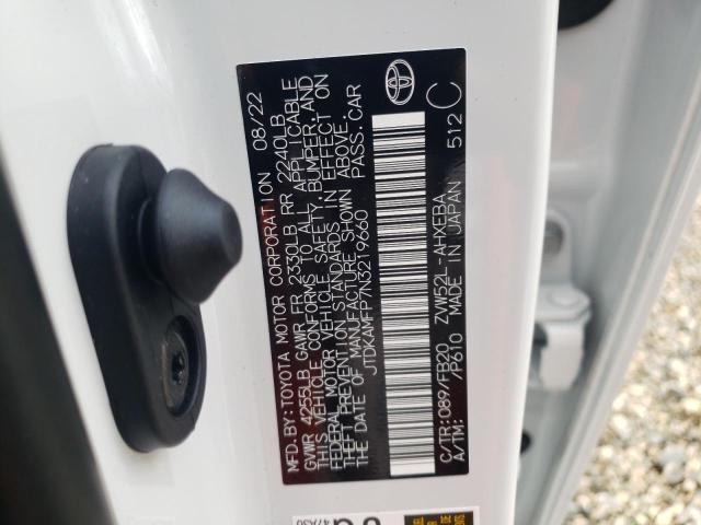 JTDKAMFP7N3219660 - 2022 TOYOTA PRIUS PRIM Weiß Foto 10